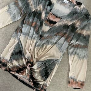 Multicolor Patterned Long Sleeve Top